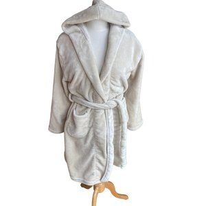 Summer & Rose Plush Cozy Hooded Robe Cream Pockets Spa Coastal Hygge-XS/S/M